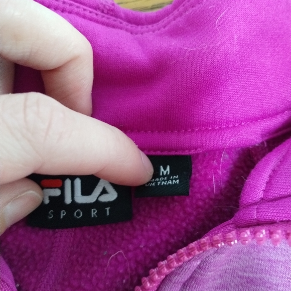 Women's Medium Pink Fila Fleece pullover - Picture 3 of 3